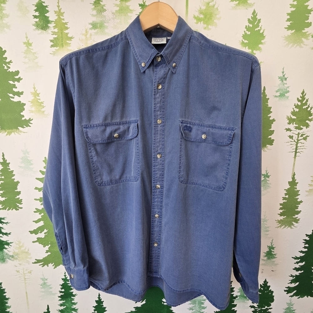 Vintage Brittania Blue Button-Down Shirt for Men
